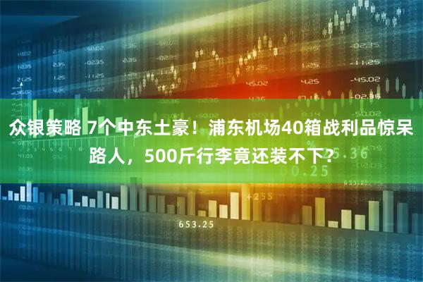 众银策略 7个中东土豪！浦东机场40箱战利品惊呆路人，500斤行李竟还装不下？